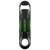 Black & Breen Gaming-Hintergrund-Monogramm Speed Flaschenöffner (Vorderseite)