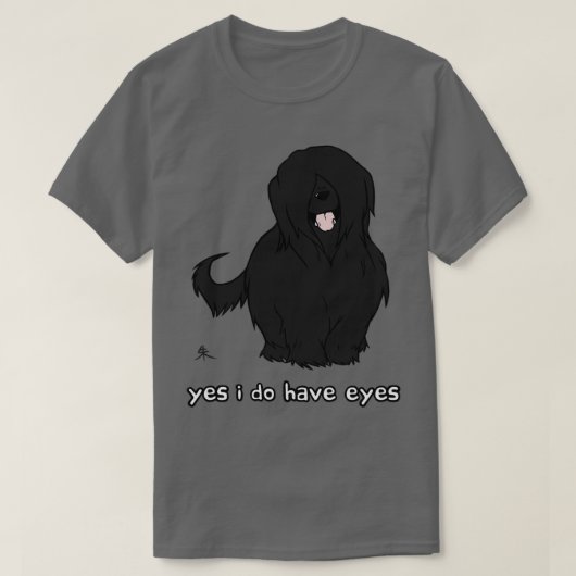 Black Briard Ja Augen T-Shirt (Design vorne)