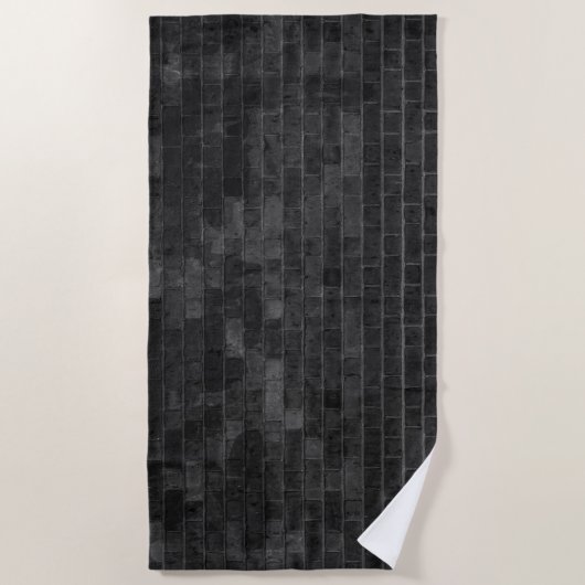 Black Brick Design Beach Handtuch (Vorderseite)