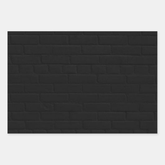 Black Brick Wall Print Geschenkpapier Set (Vorderseite 2)