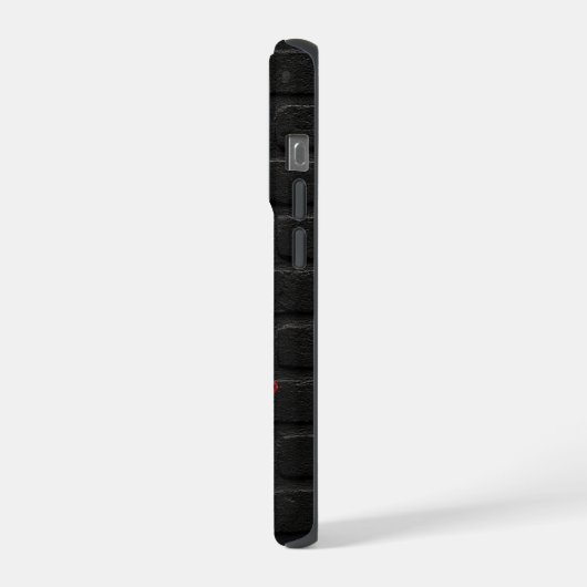 Black Brick Wall with Graffiti “I Love You!” iPhone Hülle (Linke Seite)