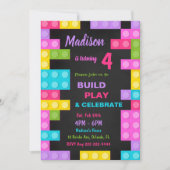 Black Bricks Einladung zum Geburtstag (Vorderseite)