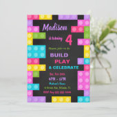 Black Bricks Einladung zum Geburtstag (Stehend Vorderseite)