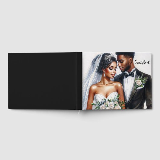Black Bridal Couple Wedding Gästebuch (Voll)