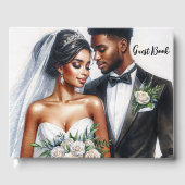 Black Bridal Couple Wedding Gästebuch (Vorderseite)