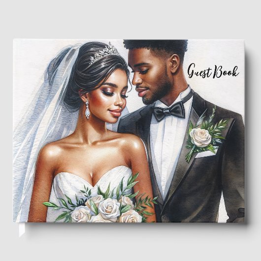Black Bridal Couple Wedding Gästebuch (Vorderseite)