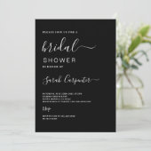 Black Bridal-Dusche Einladung (Stehend Vorderseite)