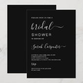 Black Bridal-Dusche Einladung (Vorne/Hinten)