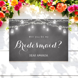 Black Bridesmaid Einladung Chalkboard