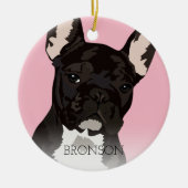 Black Brindle French Bulldog Christmas Keramik Ornament (Vorne)