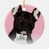 Black Brindle French Bulldog Christmas Keramik Ornament (Hinten)