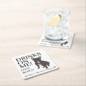 Black Brindle Frenchie French Bulldog Wedding Rechteckiger Pappuntersetzer (Vor Ort)