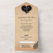 Black Broken Heart Second Eriage Wedding All In One Einladung (Innen Boden)