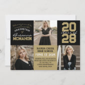 Black & Bronze 4 Foto Abschluss Ankündigung (Vorderseite)