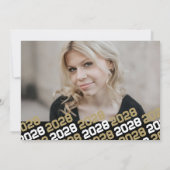 Black & Bronze 4 Foto Abschluss Ankündigung (Rückseite)