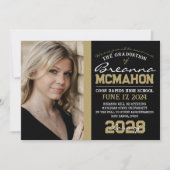 Black & Bronze Abschluss 2 Foto Ankündigung (Vorderseite)