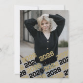 Black & Bronze Abschluss 2 Foto Dankeschön Karte (Rückseite)