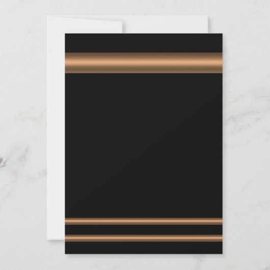 Black Bronze Copper Elegantes Party Einladung (Rückseite)