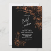 Black Bronze Floral Bridal Luncheon Einladung (Vorderseite)