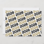 Black & Bronze Gold 3 Foto Abschluss Einladung (Rückseite)