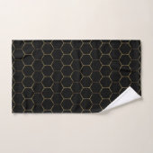 Black Bronze Honeycomb Hexagon Muster Chic Manly Badhandtuch Set (Handtuch)