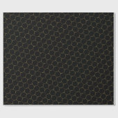 Black Bronze Honeycomb Hexagon Muster Chic Manly Geschenkpapier (Flach)