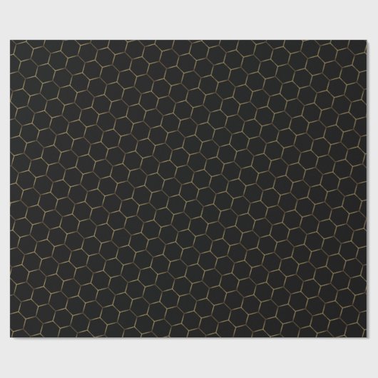 Black Bronze Honeycomb Hexagon Muster Chic Manly Geschenkpapier (Flach)