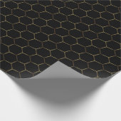 Black Bronze Honeycomb Hexagon Muster Chic Manly Geschenkpapier (Ecke)