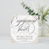 Black Bronze Modern Chic Verlobung Dusche Party Einladung (Stehend Vorderseite)