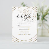 Black Bronze Modern Chic Wedding Reply UAWG RSVP Karte (Stehend Vorderseite)