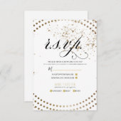 Black Bronze Modern Chic Wedding Reply UAWG RSVP Karte (Vorne/Hinten)