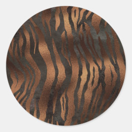 Black Bronze Tiger Elegant Chic Stilvoll Runder Aufkleber