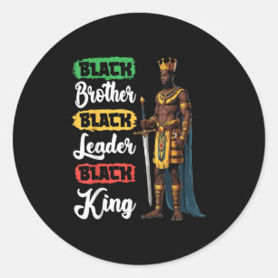 Black Brother Black Leader Black King American Afr Runder Aufkleber