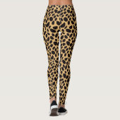 Black Brown And Tan Big Cat Pattern Leopard Skin Leggings (Rückseite)