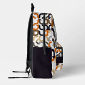 Black Brown Beige Orange Art Pattern Bedruckter Rucksack (Links)