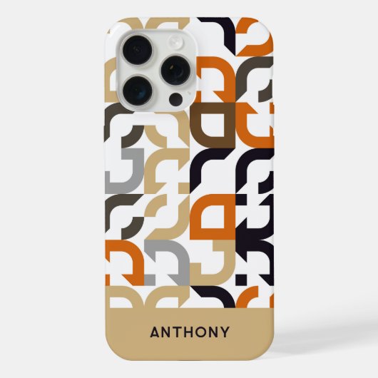 Black Brown Beige Orange Art Pattern iPhone Hülle (Rückseite)