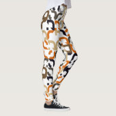 Black Brown Beige Orange Art Pattern Leggings (Rechts)