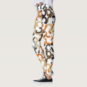 Black Brown Beige Orange Art Pattern Leggings (Links)