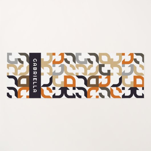 Black Brown Beige Orange Art Pattern Yogamatte (Vorderseite (Horizontal))