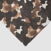 Black Brown Cream Cow Print Birthday Seidenpapier (Ausschnitt)