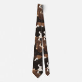 Black Brown Cream Cow Print Krawatte (Vorderseite)