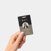 Black Brown Employee Foto ID Abstraktes Muster Ausweis (Handheld)