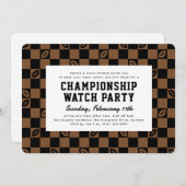 Black Brown Football Championship Game Watch Party Einladung (Vorne/Hinten)