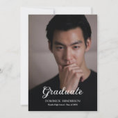 Black Brown Foto Graduation Party Einladung (Vorderseite)