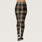Black & Brown Gingham Shepherds Kariert Leggings (Rückseite)