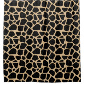 Black Brown Giraffe Print Duschvorhang (Vorderseite)