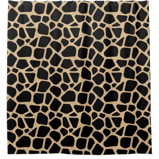 Black Brown Giraffe Print Duschvorhang (Vorderseite)