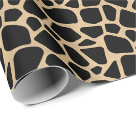 Black Brown Giraffe Print Geschenkpapier