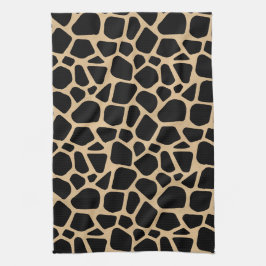 Black Brown Giraffe Print Geschirrtuch