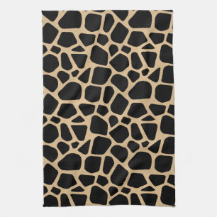 Black Brown Giraffe Print Geschirrtuch